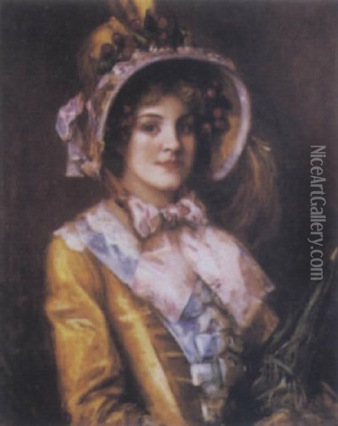 Femme A L'ombrelle Oil Painting - Lucien Laurent-Gsell