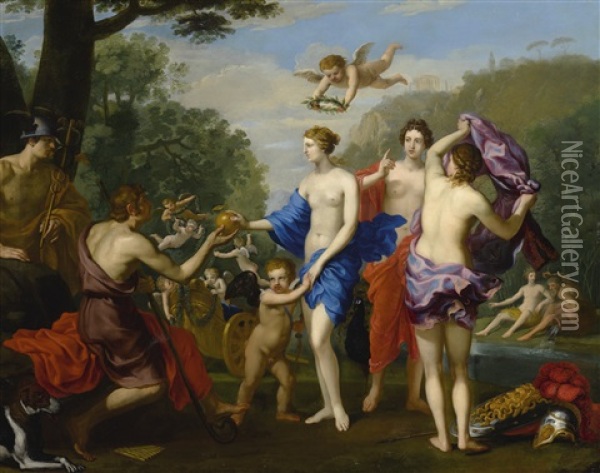 The Judgment Of Paris Oil Painting - Charles Errard the Younger