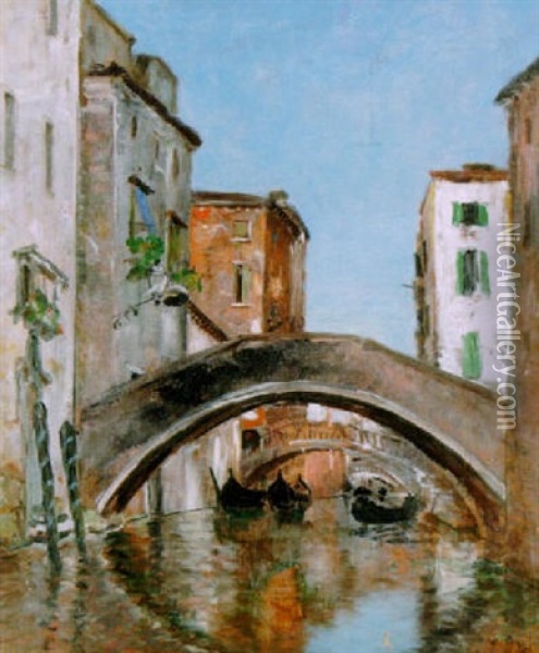 Kanalmotiv, Venedig Oil Painting - Wilhelm von Gegerfelt