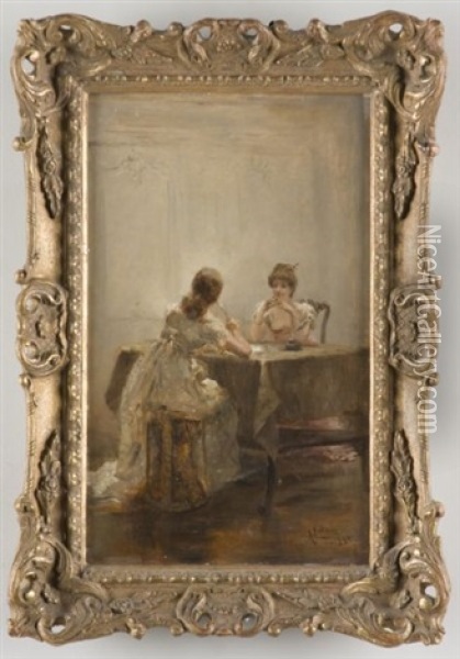 The Letter Oil Painting - Albert Ludovici Jr.