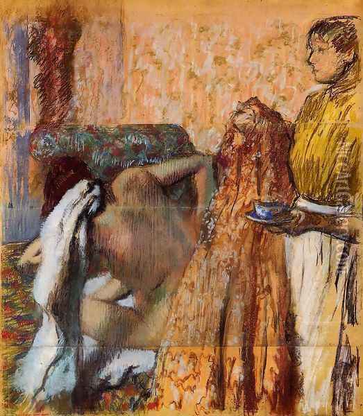 Breakfast after the Bath Oil Painting - Edgar Degas