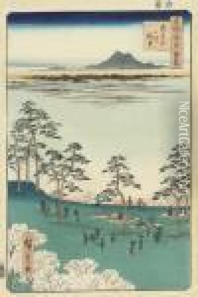 Oban Tate Oil Painting - Utagawa or Ando Hiroshige