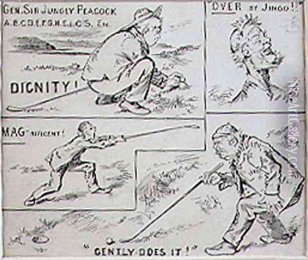Golfing Moves, illustration from Graphic magazine, pub. c.1870 Oil Painting - Henry Sandercock