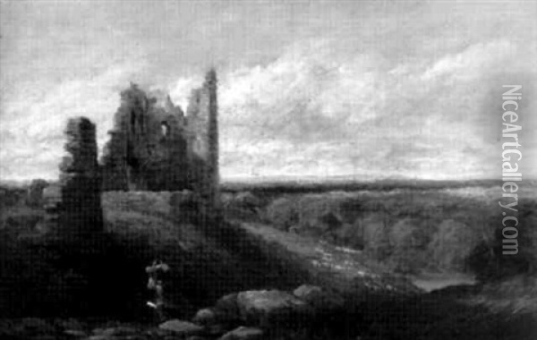 Knaresborough Castle Oil Painting - David Cox the Elder