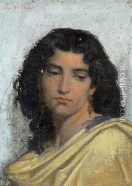 Portrait D'orientale Oil Painting - Jean-Baptiste (James) Bertrand