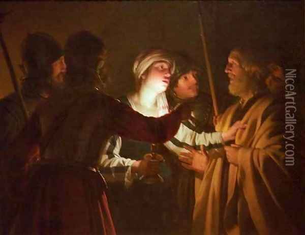 The Denial of St Peter Oil Painting - Gerrit Van Honthorst