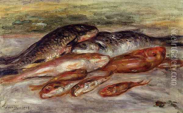 Still Life With Fish2 Oil Painting - Pierre Auguste Renoir
