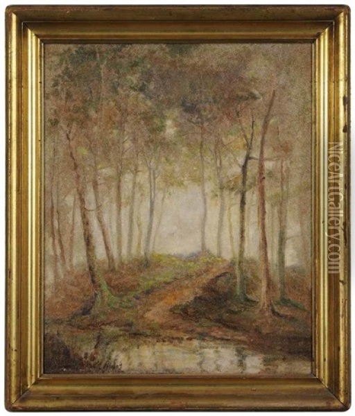Autumn Lingered Here Oil Painting - George Frederick Castleden