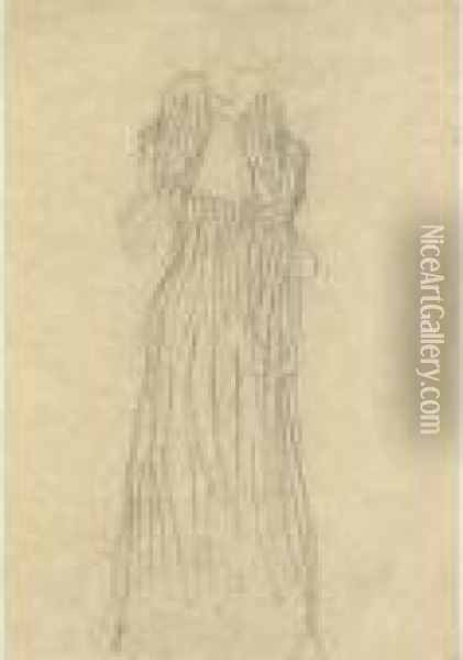 Stehende Frau Mit Boa (standing Woman With Boa) Oil Painting - Gustav Klimt