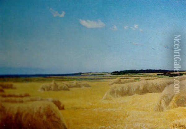 Haystacks Oil Painting - Gabriel Carelli