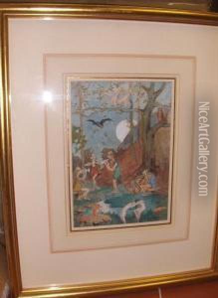 Fairyland Scene Oil Painting - George Orkney Work