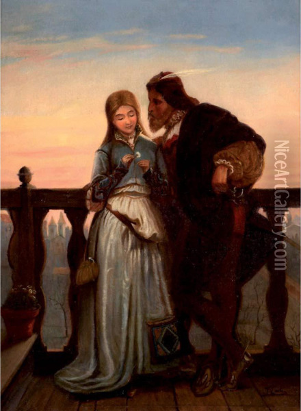The Courtship Oil Painting - Tito Conti