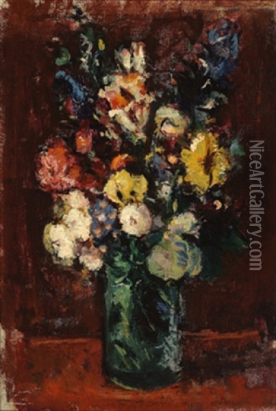 Kleiner Blumenstraus Oil Painting - Anton Faistauer