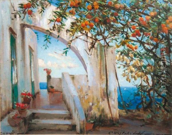 Capri Oil Painting - Constantin Alexandr. Westchiloff