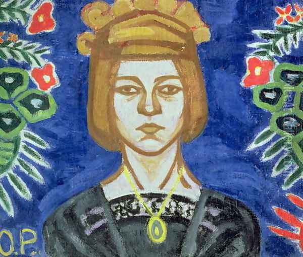 Self Portrait, 1912-15 Oil Painting - Olga Rozanova