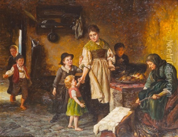 Kinderfreuden Oil Painting - Frederick Daniel Hardy