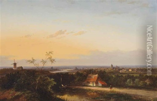 Panoramic Landscape Oil Painting - Jan Evert Morel the Younger