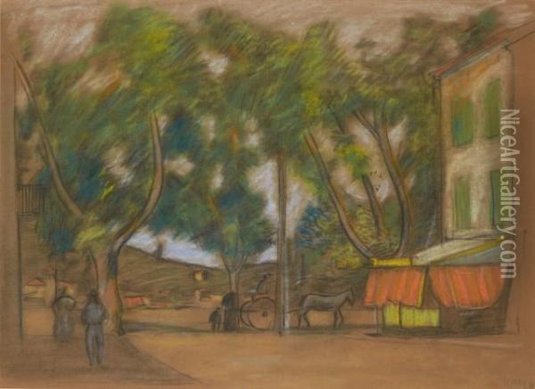 Scene De Village Oil Painting - Georges Kars