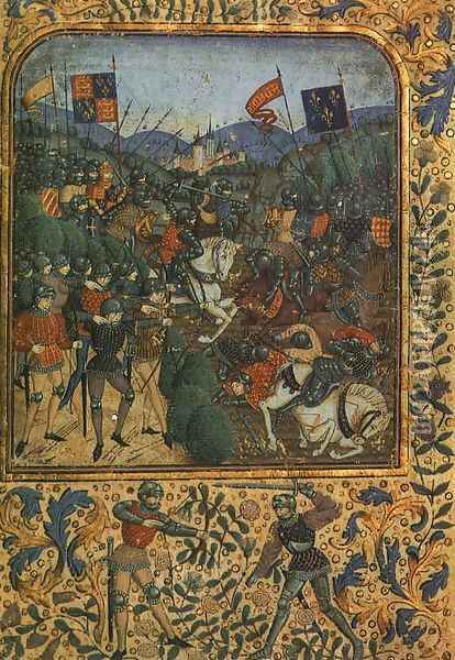 The Battle of Agincourt Oil Painting - British Unknown Master