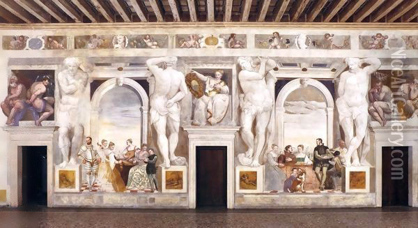 Concert; Banquet Oil Painting - Giovanni Antonio Fasolo