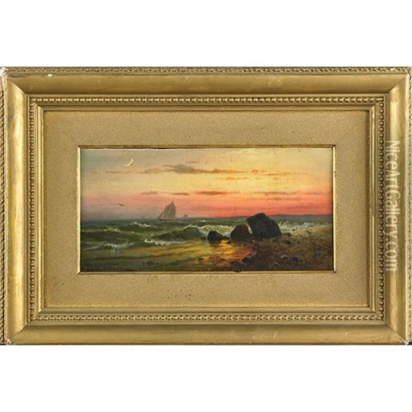 Sunset Seascape Oil Painting - Lemuel D. Eldred