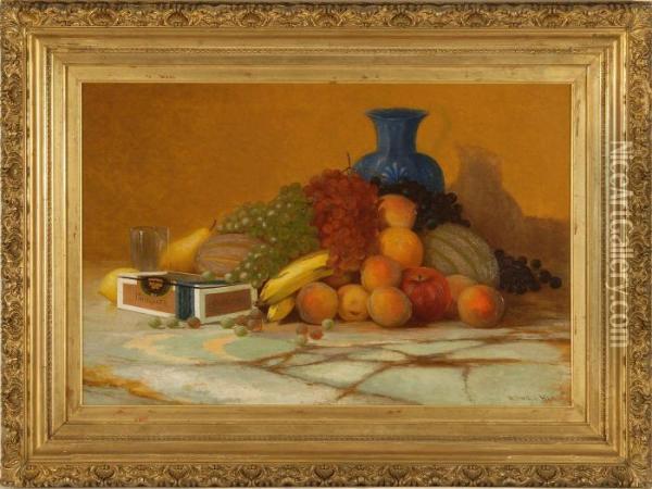 Still Life With Fruit Oil Painting - Edward Hill