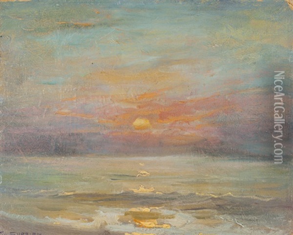 Sunset, Seascape Oil Painting - Frank William Cuprien