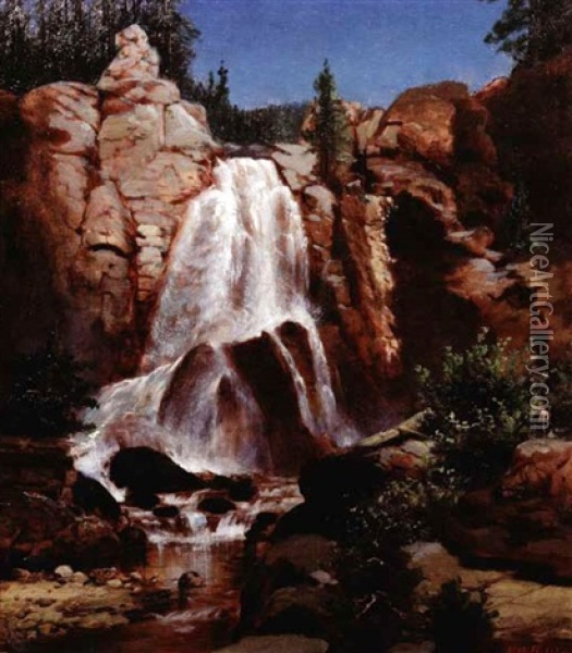 Western Waterfall Oil Painting - Frederick William Billing