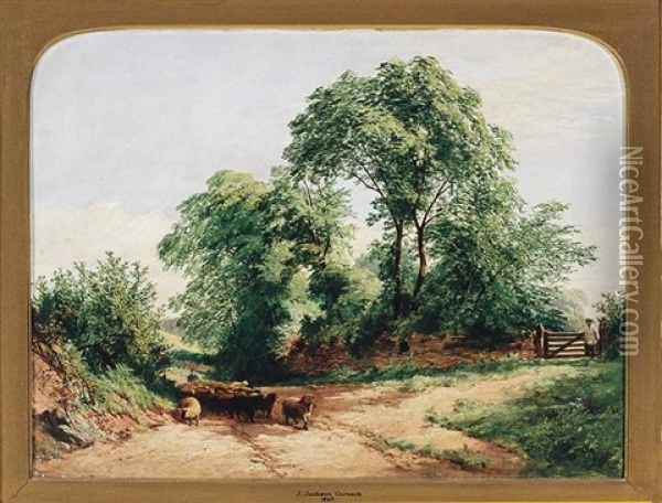 Lane At Walton Near Bristol Oil Painting - James Jackson Curnock