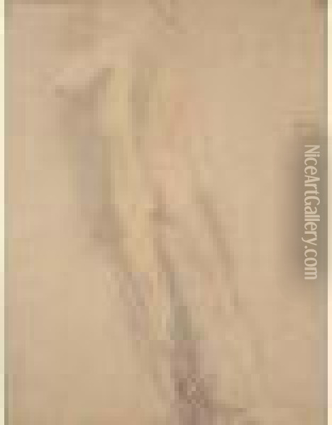 Femme Nue Vue De Dos, Etude Pour Une Diane Oil Painting - Auguste Rodin