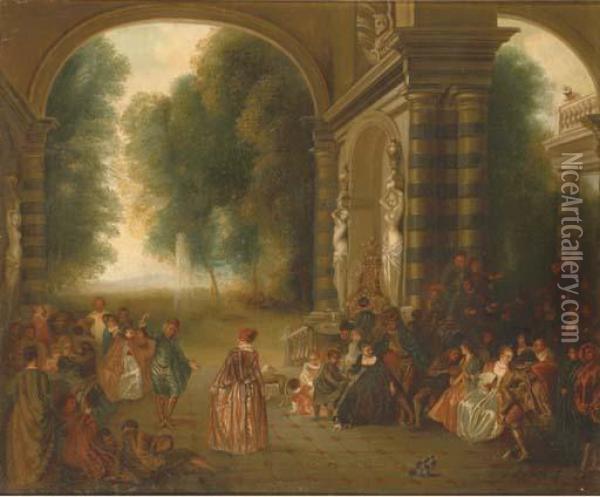 Les Plaisirs Du Bal Oil Painting - Watteau, Jean Antoine