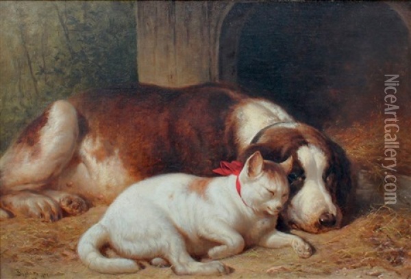 Close Friends Oil Painting - Henry Collins Bispham