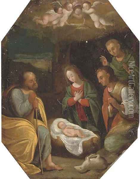 The Adoration of the Shepherds Oil Painting - Hendrik van Balen