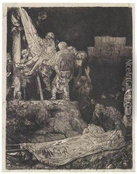 Die Kreuzabnahme Bei Fackelschein Oil Painting - Rembrandt Van Rijn