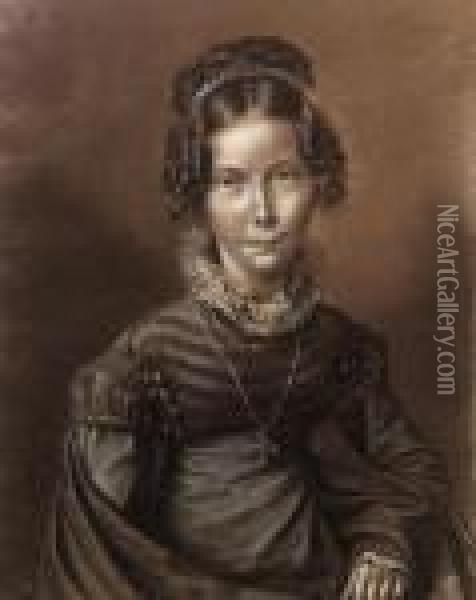 Portrait Of Alexandra Feodorovna, Wife Of Tsar Nicholas I Oil Painting - Franz Krutger