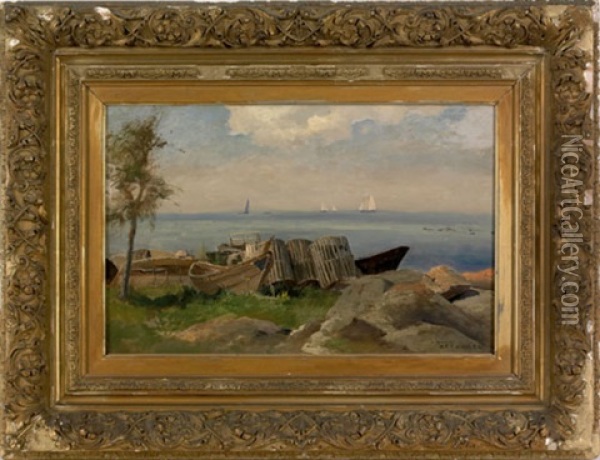 New England Coastal Scene Oil Painting - Mauritz Frederick Hendrick de Haas