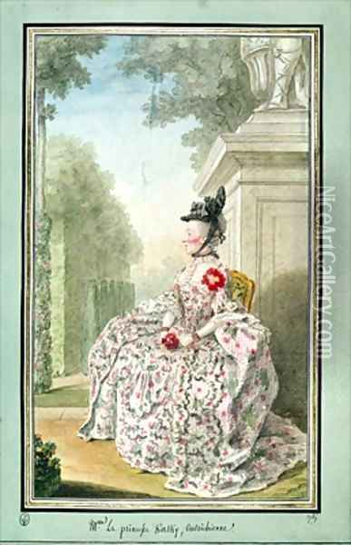 Madame de Kinsky nee Palfy Oil Painting - Louis Carrogis Carmontelle