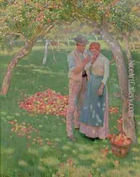 The Orchard Oil Painting - Nelly Erichsen