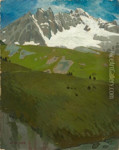 Mont-dolent Oil Painting - William James Mueller