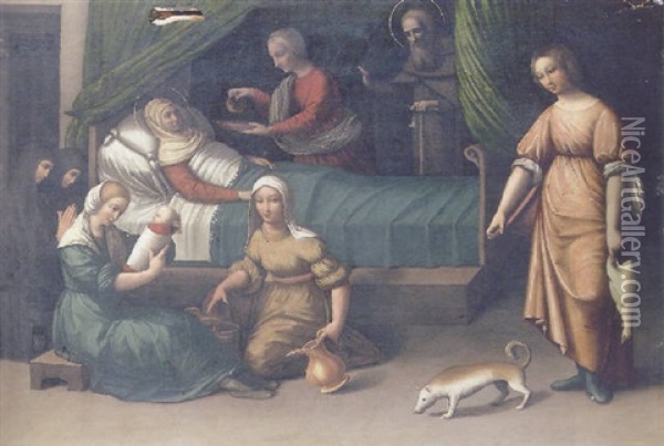 The Birth Of The Virgin Oil Painting - Giovan Battista Benvenuti