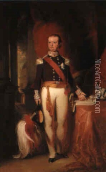 Portrait Of Sir Charles Metcalfe 1st Baron Metcalfe Oil Painting - George Chinnery