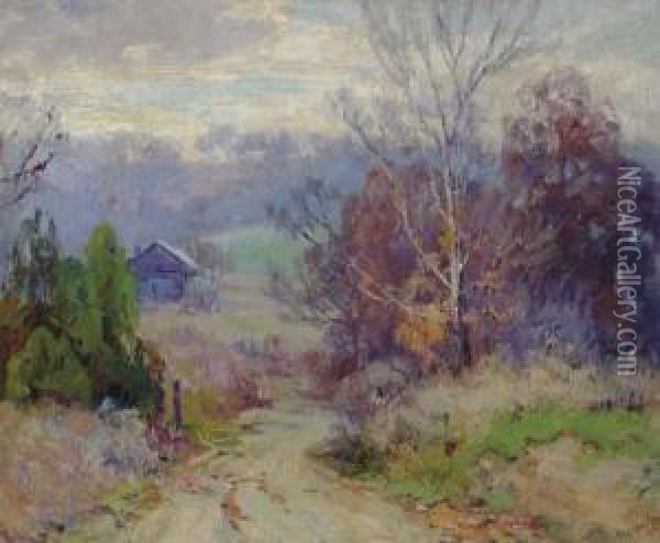 Under November Skies Oil Painting - John William, Will Vawter