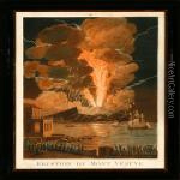 Eruption Dumont Vesuve Oil Painting - Roger Jean