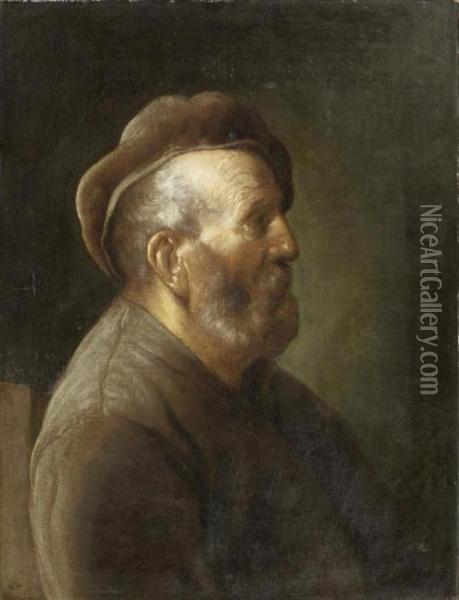 Portrait Of An Old Man. Oil Painting - Jan Lievens