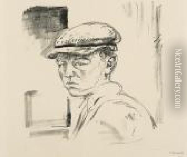 Jarl Young Boy With Peaked Cap Oil Painting - Edvard Munch