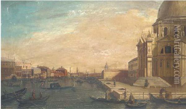 Entrance To The Grand Canal Looking East Oil Painting - (Giovanni Antonio Canal) Canaletto