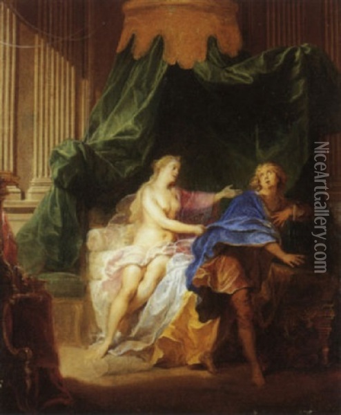 Joseph Et La Femme De Putiphar Oil Painting - Nicolas Bertin