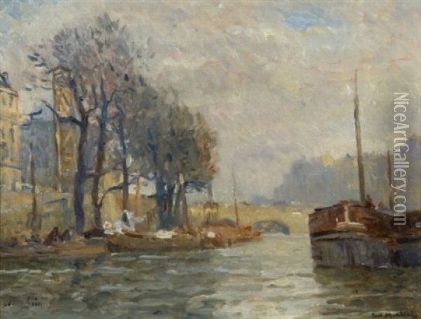 Le Pont Marie, Paris Oil Painting - Paul Bernard Morchain
