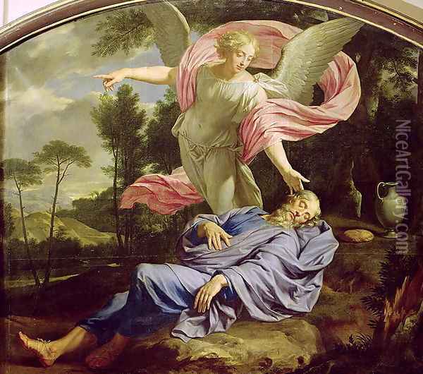 The Dream of Elijah, 1650-55 Oil Painting - Philippe de Champaigne