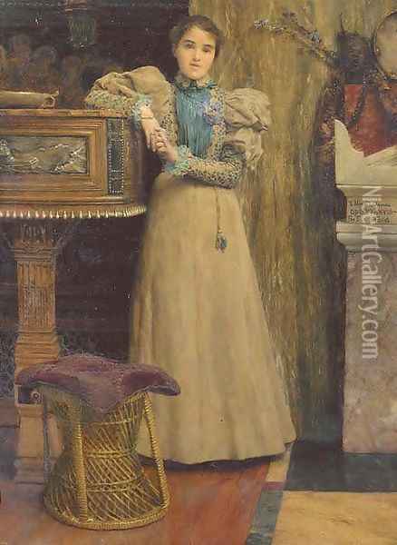 Portrait of Clothilde Enid, daughter of Edward Onslow Ford Oil Painting - Sir Lawrence Alma-Tadema